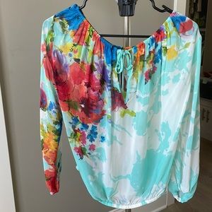 Stefanel Multicolor Floral Silk Top